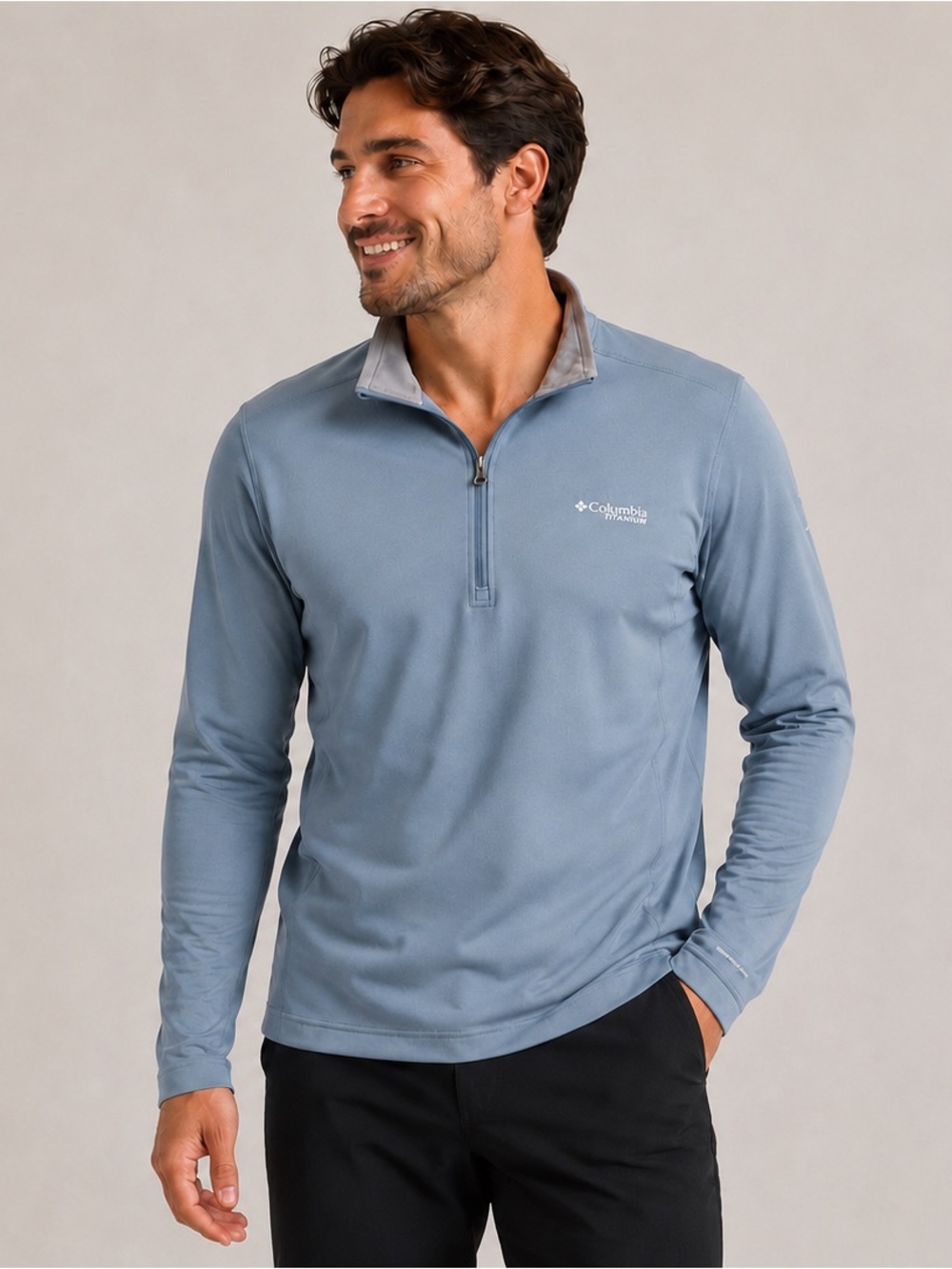 Columbia Light Blue Quarter-Zip Pullover